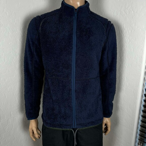 Tommy Bahama Sherpa Full Zip Jacket Size M $168 Sample in Navy/Green - Picture 1 of 11